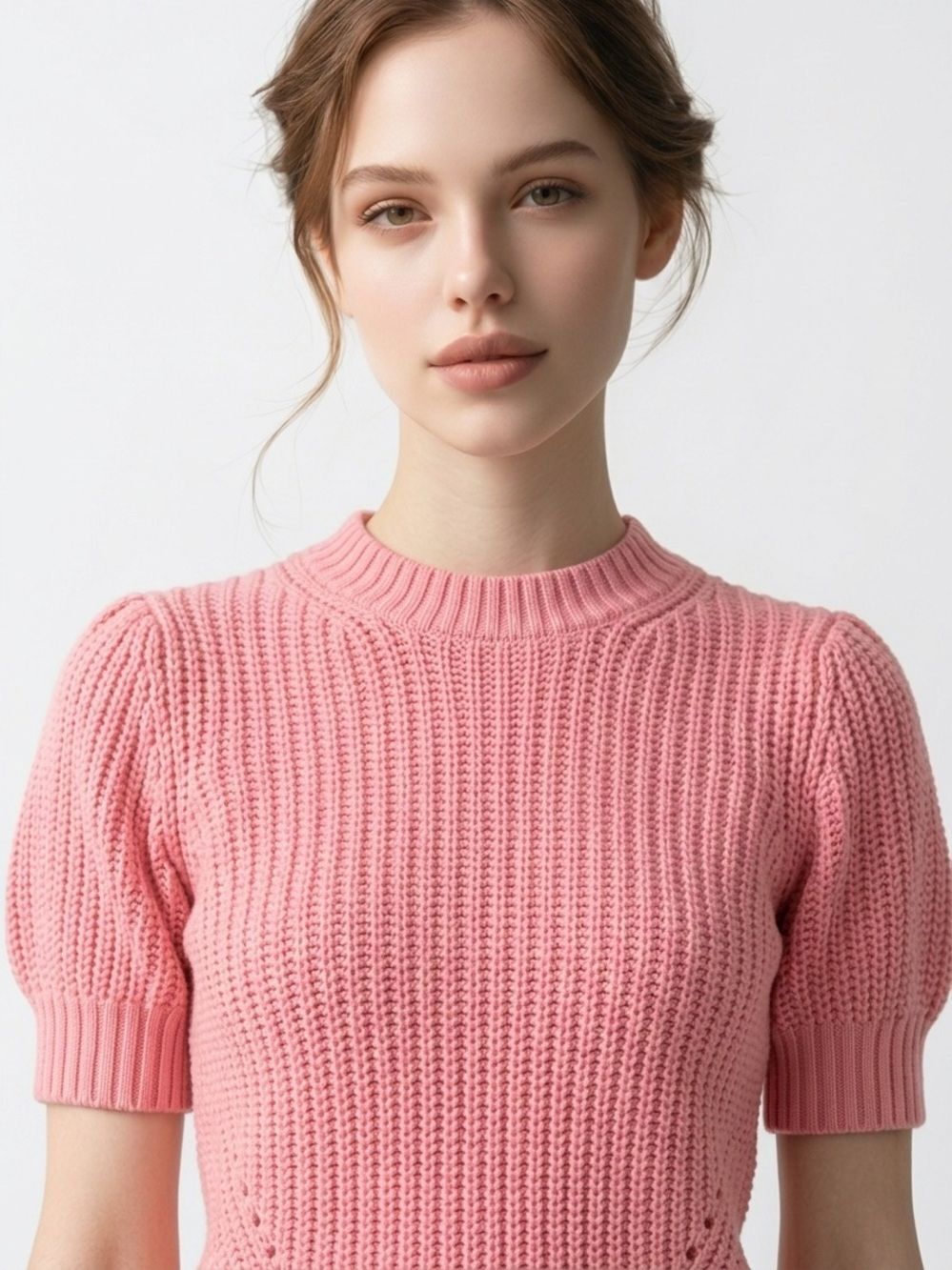 LUCKY BRAND | Puff Sleeve Sweater Knit Pink Small